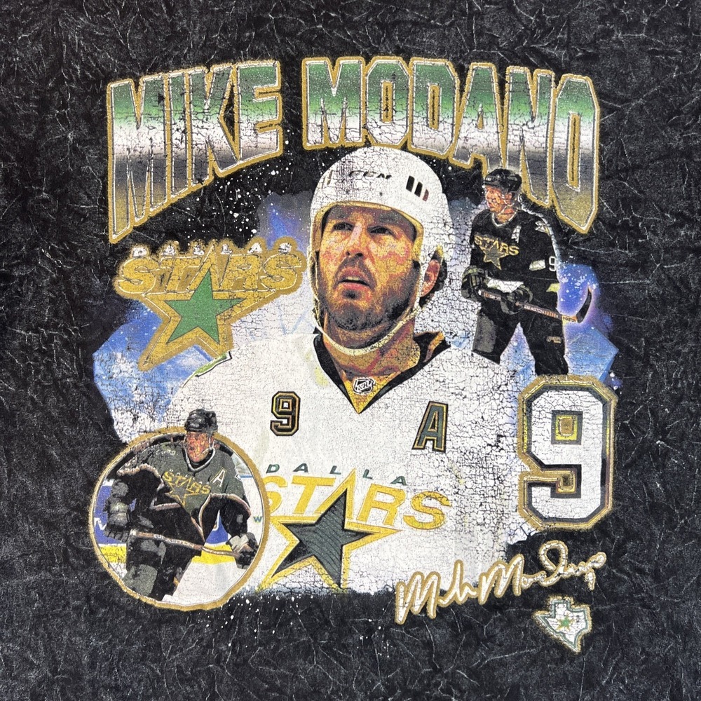 Mitchell & Ness Dallas Stars Mike Modano  Collage T-Shirt Men's L Large Black - Picture 2 of 6